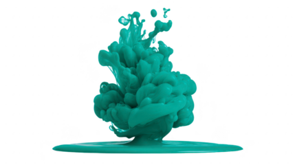 Green paint splash liquid swirl isolated on transparency background abstract fluid motion creative art concept dynamic movement modern design energetic and vibrant visual effect