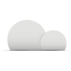 Simple White Cloud Illustration on Transparent Background with Subtle Shadow