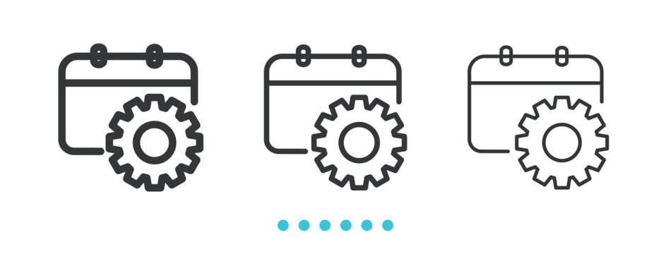 Callender Setting icon. Thin line icon vector