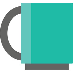 Simple Turquoise And Grey Coffee Mug With Transparent Background And Simple Geometric Design