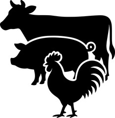 Farm Animals  Scalable SVG Vector Graphic with Editable Paths and Layers for Web, UI Design, Digital Art, and Print Applications