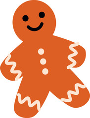 Smiling Gingerbread Man with Icing