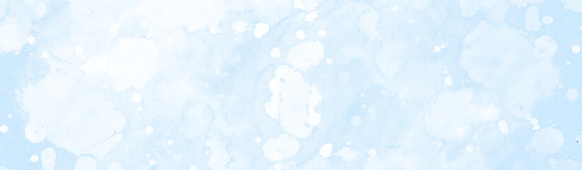 Abstract blue watercolor texture background with bokeh effect, beautiful blue watercolor background with glitter particles, light blue bokeh background for design,  snowflakes floating randomly.