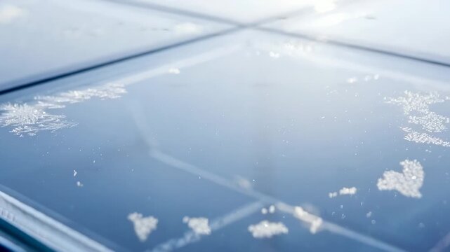 Stunning Close-ups of Intricate Snowflake Patterns on Frosted Glass, Capturing the Beauty of Winter's Natural Artistry in High Definition