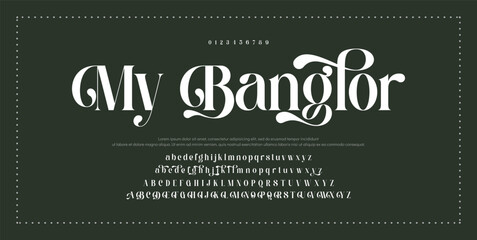 Abstract Fashion font alphabet. Minimal modern urban fonts for logo, brand etc. Typography typeface uppercase lowercase and number. vector illustration © Custom Designs