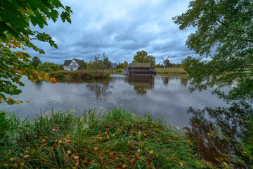 Windmill in Germany - An authentic wooden windmill High quality photo. International Museum Gifhorn
