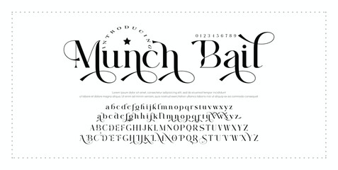 Lettering Fashion Designs. Modern elegant alphabet letters font and number. Minimalist typography fonts regular, typeface uppercase and lowercase.