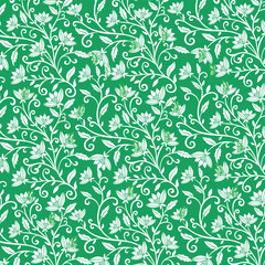textile floral pattern and illustration, Vector seamless pattern with leaves and curls. Monochrome abstract floral background. Stylish monochrome texture.