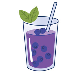 Blueberry Juice Vector Illustration