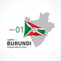 Burundi Independence Day post illustration on whtie background