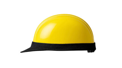 Fototapeta premium Yellow safety helmet construction hard hat protective headgear isolated transparency background used for industrial safety engineering and building site protection symbolizing caution and security