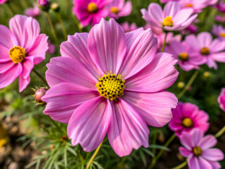 Obraz premium Pink Cosmos Flower Close-Up