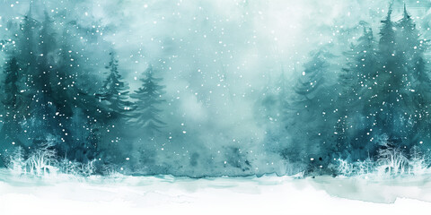 Karte für Weihnachten, weihnachtlicher Hintergrund mit Schneeflocken, winterlicher Hintergrund in Weiß und Blau mit Schnee, Platz für Copytext	