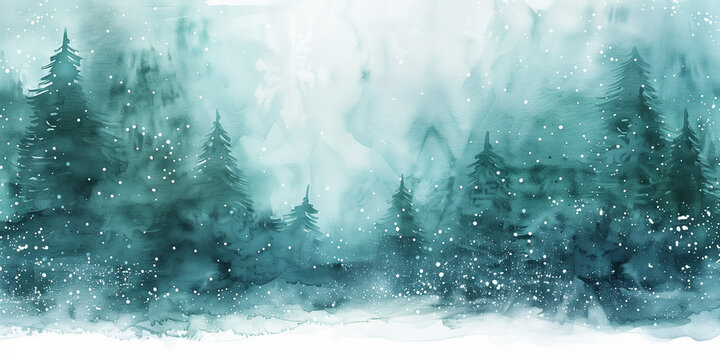 Karte f&uuml;r Weihnachten, weihnachtlicher Hintergrund mit Schneeflocken, winterlicher Hintergrund in Wei&szlig; und Blau mit Schnee, Platz f&uuml;r Copytext	