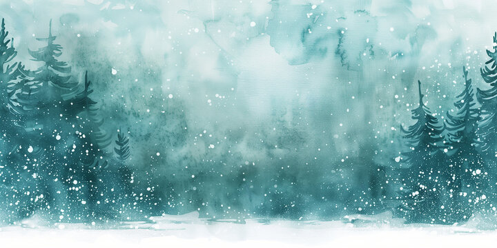 Karte f&uuml;r Weihnachten, weihnachtlicher Hintergrund mit Schneeflocken, winterlicher Hintergrund in Wei&szlig; und Blau mit Schnee, Platz f&uuml;r Copytext	