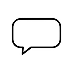 Naklejka premium Simple speech bubble icon, representing communication, conversation, and dialogue