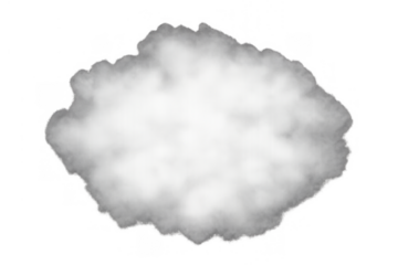 White flowing smoke or vapor cloud on transparent background creating abstract foggy atmosphere