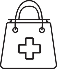 Shopping Bag with Medical Cross Icon tote health