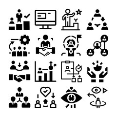 30 AI, Robotics & Chatbot Glyph Icons: Machine Learning, Tech Service & Digital Assistant Vector