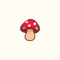 Adorable Red Forest Mushroom Icon