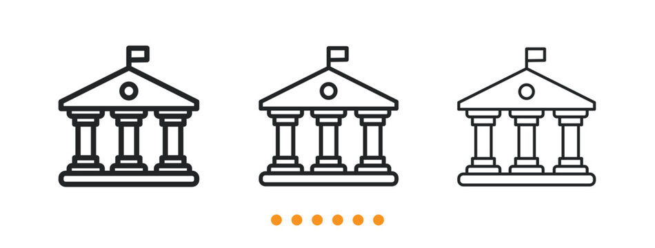 Ancient Government Building icon. Thin line icon&nbsp;vector