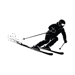 skier on a snowboard vector
