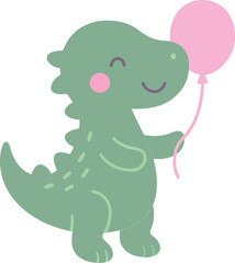 Fototapeta premium Happy Dinosaur design - funny kids graphic, children wall print design, trendy animal kids clipart 
