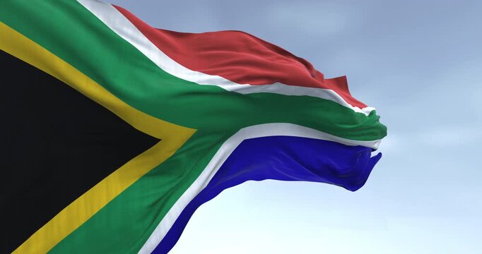 Detail of the South Africa flag waving