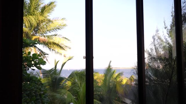 view of a beach in PIK 2 Jakarta from a 2nd floor window