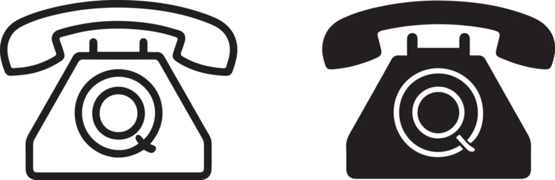 telephone symbol rotary dial search customer service contact icon