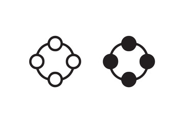 square geometric circle cluster minimal vector emblem design