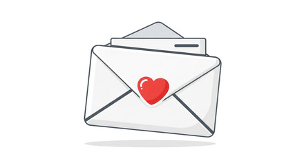 Valentine's Day love letter with red heart seal, perfect for romantic greetings and expressing affection in a digital world