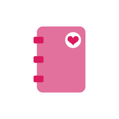 Pink notebook with a heart