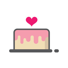 cake with a pink heart