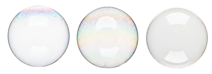 Set of bubbles isolated on white or transparent background