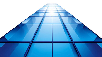 Modern glass building facade with reflective blue windows upward perspective urban architecture minimalistic style clean lines contemporary cityscape futuristic calm inspiring