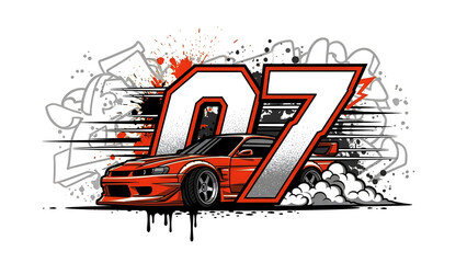 illustration of racing car speed