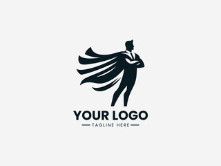 Fototapeta premium Confident superhero businessman wearing cape representing power leadership and success in modern business vector illustration