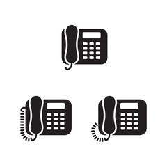 Landline Telephone Retro Communication Icons Collection
