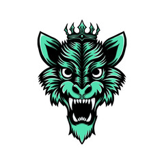 angry cat mascot logo illustration