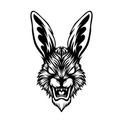 rabbit head mascot logo illustration