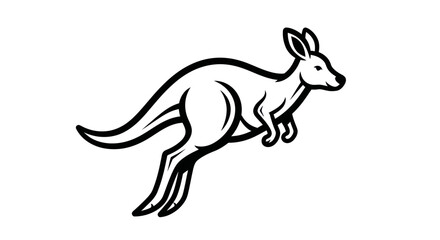Elegant Kangaroo Silhouette in Mid-Leap - A Study in Motion.