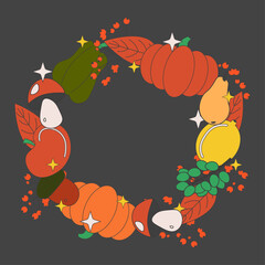 Autumn wreath, autumn harvest wreath