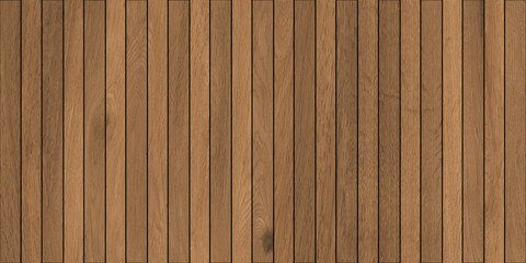 Wooden panel wall background with shadow effect. Vertical natural wood backdrop. Bamboo wall. Parquet board surface. Realistic vector illustration.