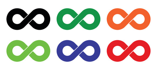 Minimalist Infinity Icon Vector Illustration. Isolated symbol for Eternity, Infinite, Endless, Loop, and Limitless concepts. Essential graphic for Technology, Mathematics, and Creative Design.