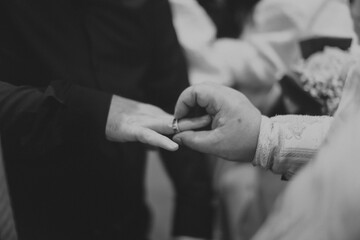 bride and groom hands