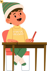 Child Writing at Desk