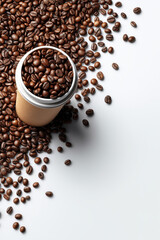 Obraz premium a disposable coffee cup on a white background.