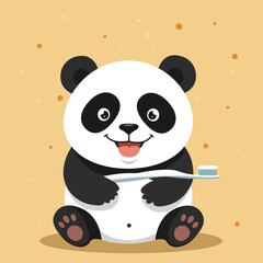 illustration, Happy panda