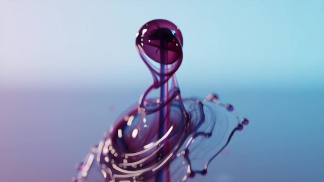 High-Speed Photography of a Purple Liquid Drop Collision Forming a Crown Shape